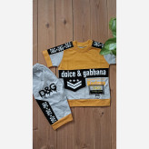 ست تیشرت و شلوارک پسرانه طرح D&G جنس پنبه یک رو و ملانژ