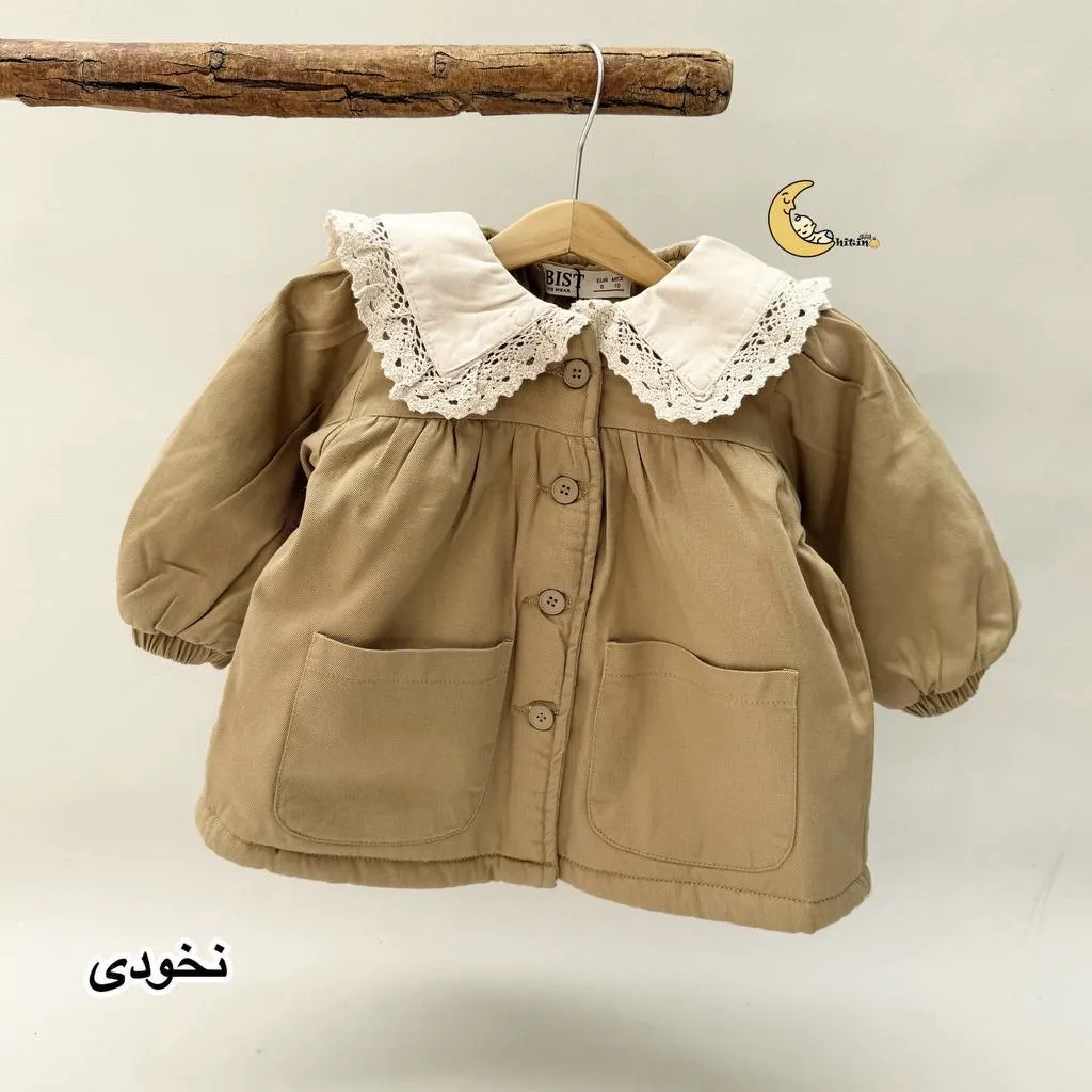 پالتو کتان دخترانه آستر خز پاییزه و زمستانه