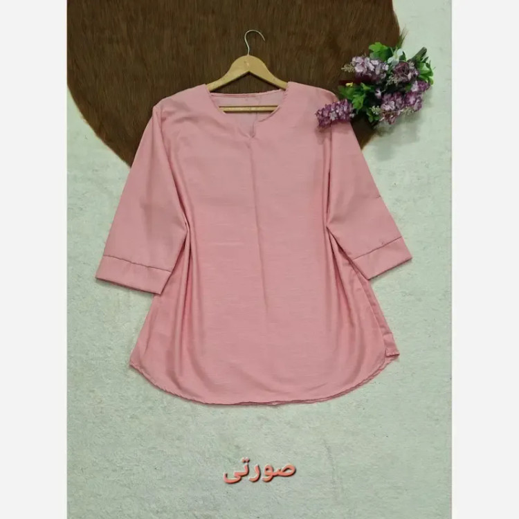 شومیز نخی ساده و دیپلمات یقه کوبایی فری سایز زنانه
